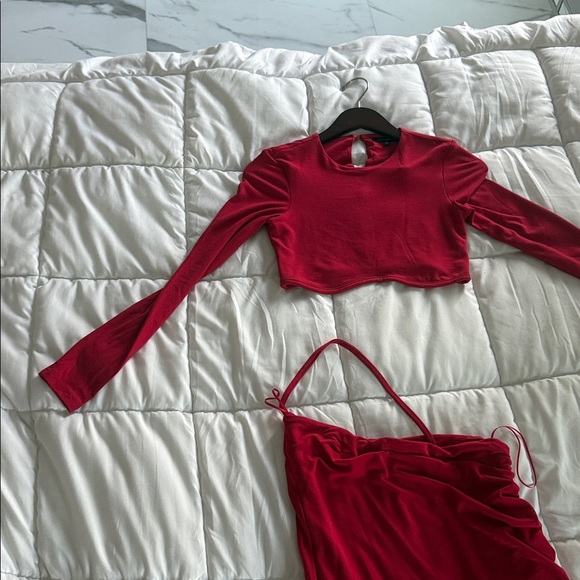 JLUXLABEL Red Crop Top and Maxi Skirt Set - Picture 8 of 8